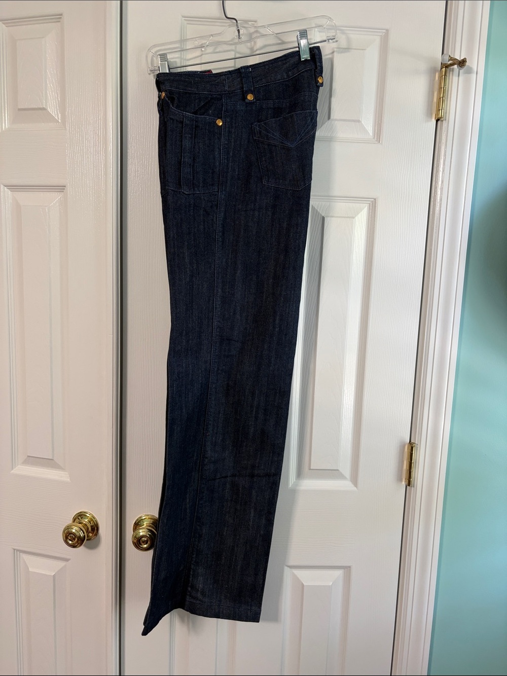 Ladies sass & bide Indigo Denim Jeans with red and white Logo Stitching